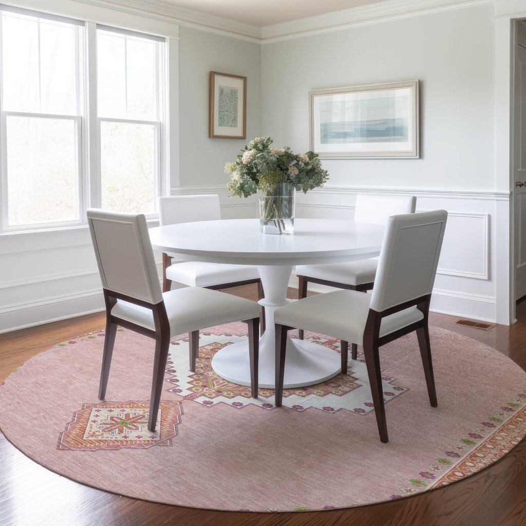 LOOMLAN Rugs Elira Pink Washable Indoor-Outdoor Rug