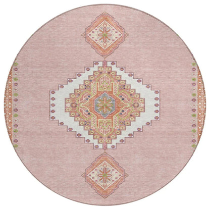 LOOMLAN Rugs Elira Pink Washable Indoor-Outdoor Rug