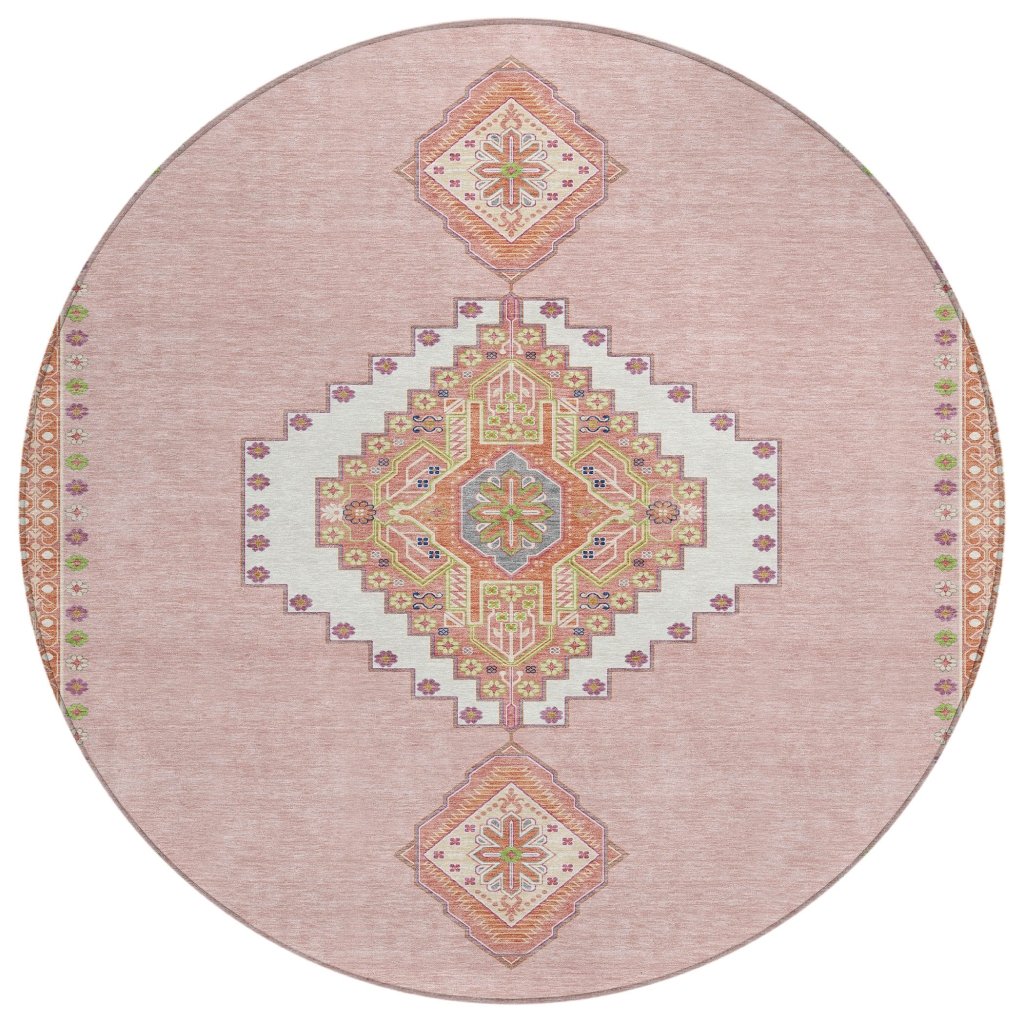 LOOMLAN Rugs Elira Pink Washable Indoor-Outdoor Rug