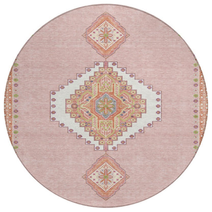 LOOMLAN Rugs Elira Pink Washable Indoor-Outdoor Rug