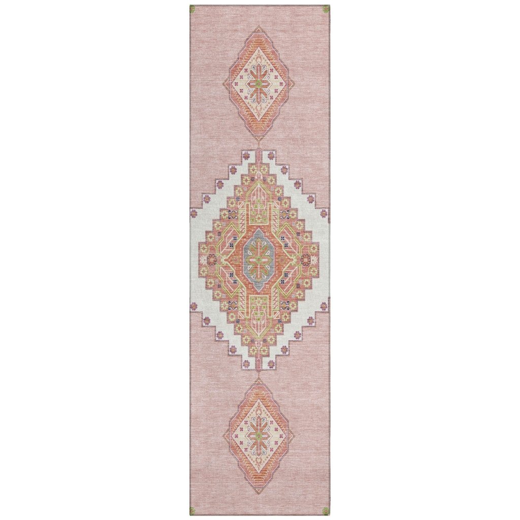 LOOMLAN Rugs Elira Pink Washable Indoor-Outdoor Rug