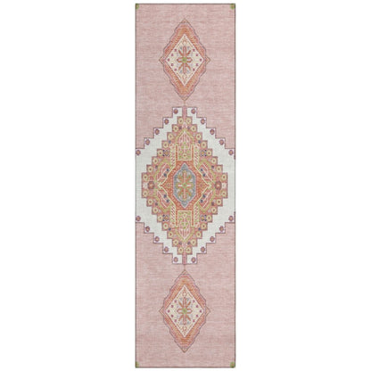 LOOMLAN Rugs Elira Pink Washable Indoor-Outdoor Rug