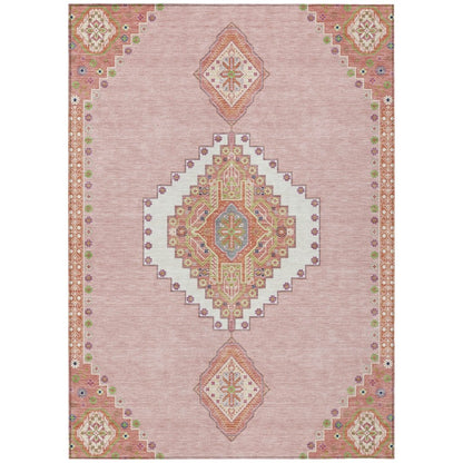 LOOMLAN Rugs Elira Pink Washable Indoor-Outdoor Rug