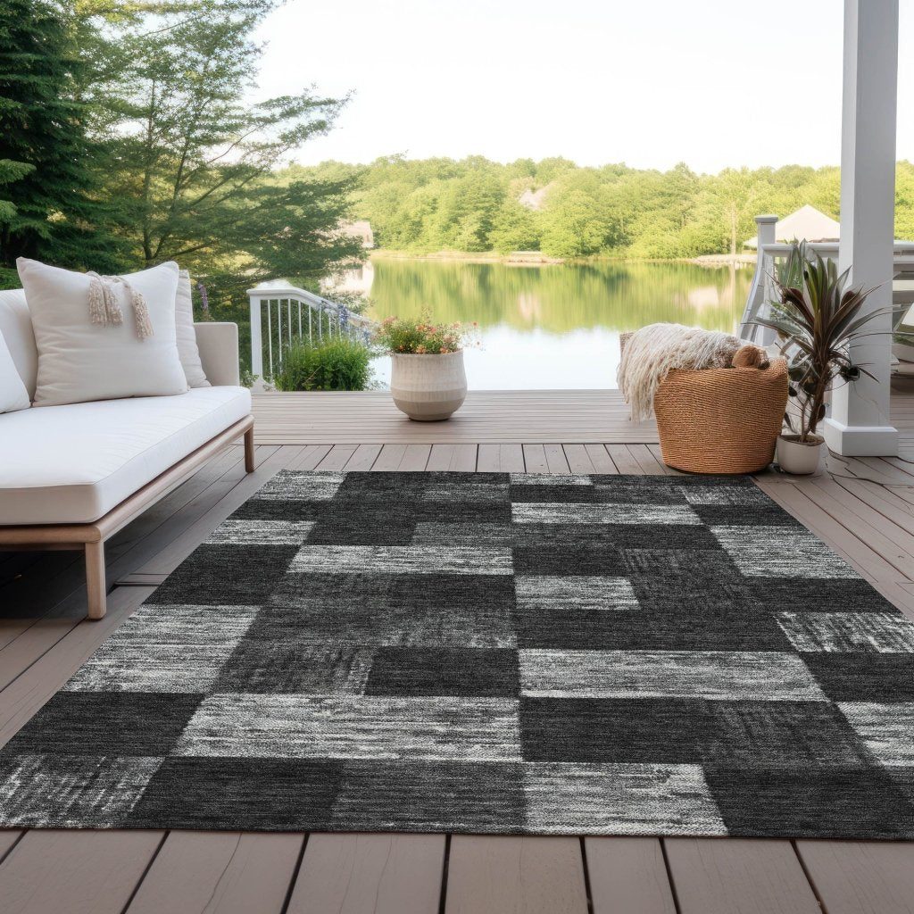 LOOMLAN Rugs Elise Black Washable Indoor-Outdoor Rug