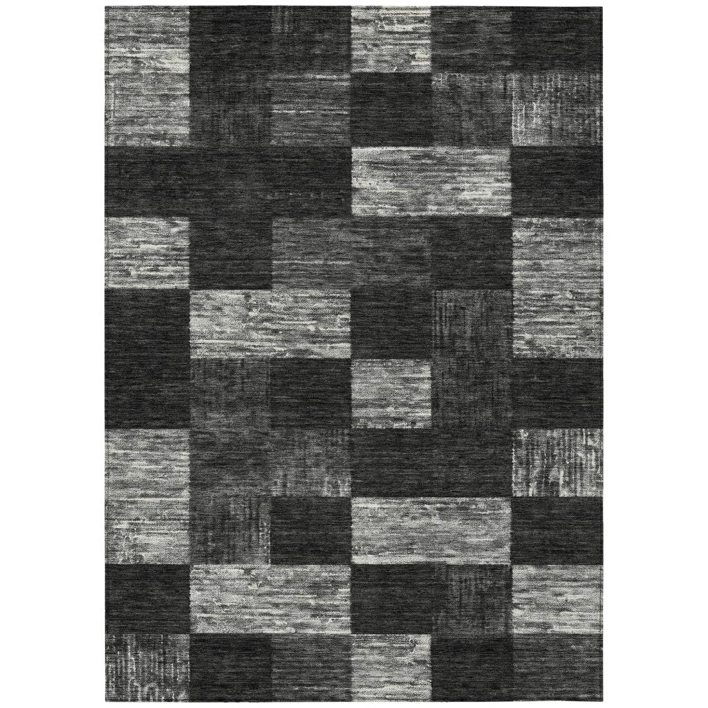 LOOMLAN Rugs Elise Black Washable Indoor-Outdoor Rug