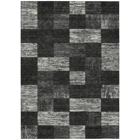 LOOMLAN Rugs Elise Black Washable Indoor-Outdoor Rug