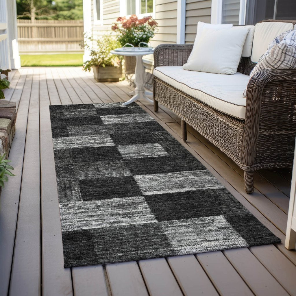 LOOMLAN Rugs Elise Black Washable Indoor-Outdoor Rug