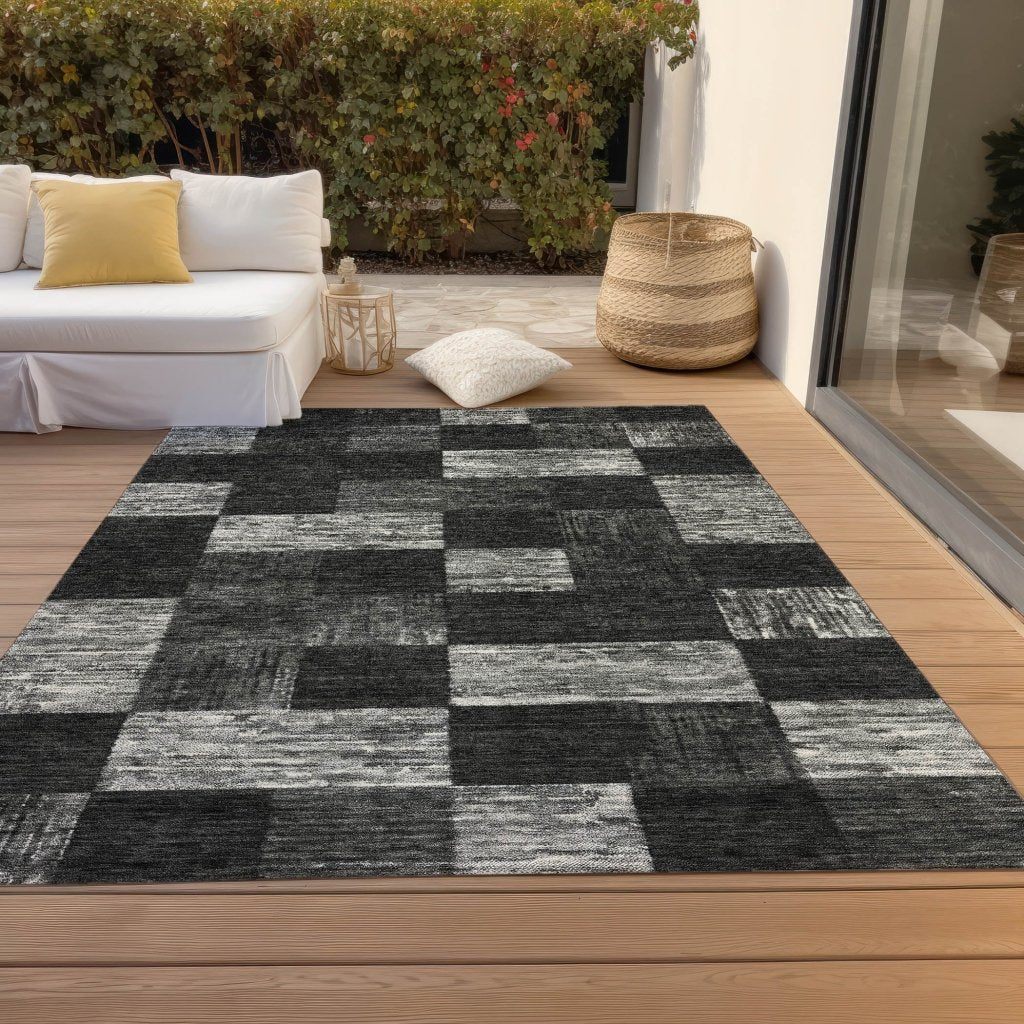 LOOMLAN Rugs Elise Black Washable Indoor-Outdoor Rug