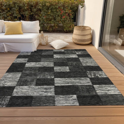LOOMLAN Rugs Elise Black Washable Indoor-Outdoor Rug