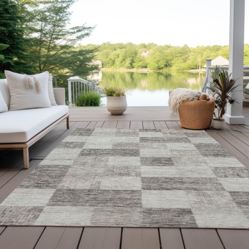 LOOMLAN Rugs Elise Brown Washable Indoor-Outdoor Rug