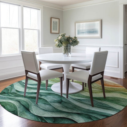 LOOMLAN Rugs Elissar Teal Washable Indoor-Outdoor Rug