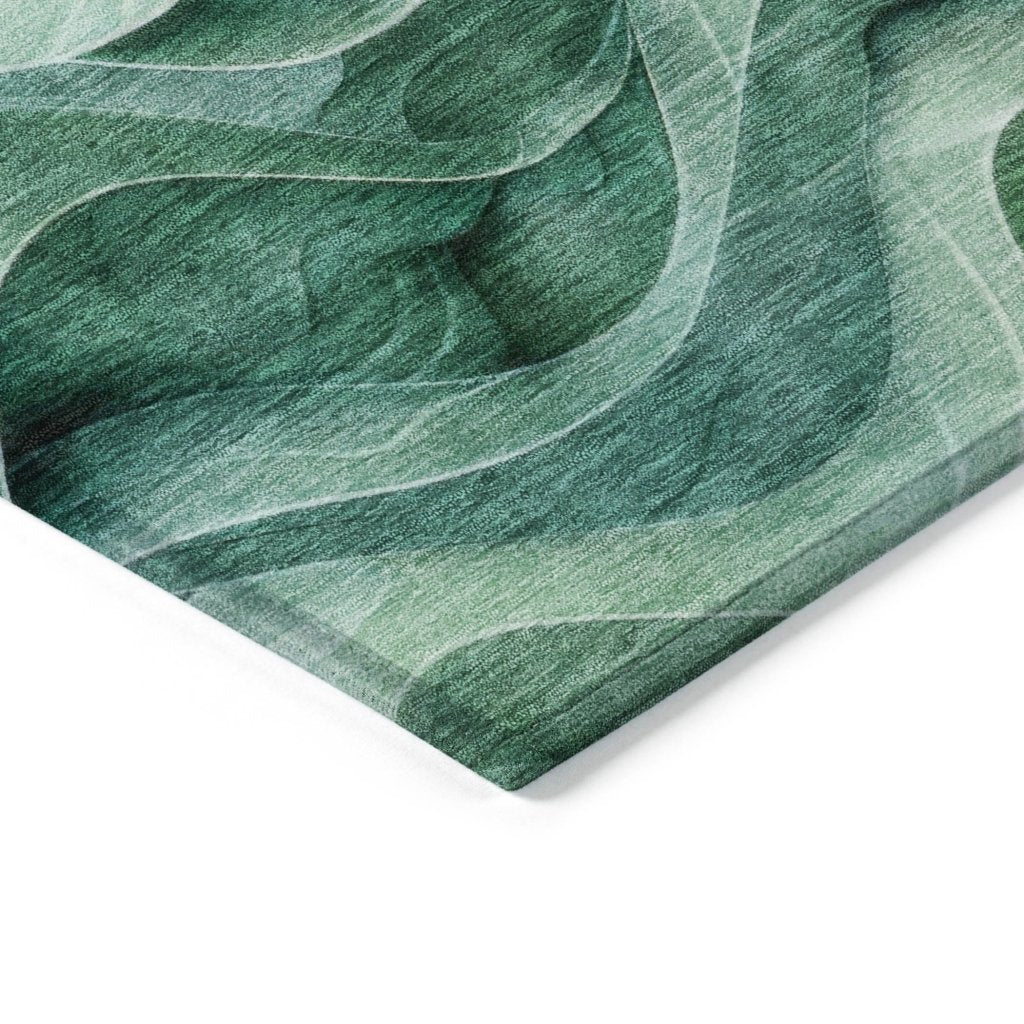 LOOMLAN Rugs Elissar Teal Washable Indoor-Outdoor Rug