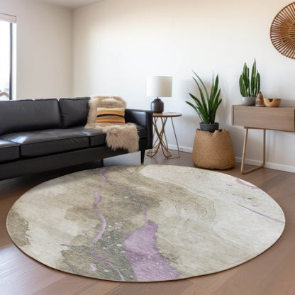 LOOMLAN Rugs Elithra Brown Washable Indoor-Outdoor Rug