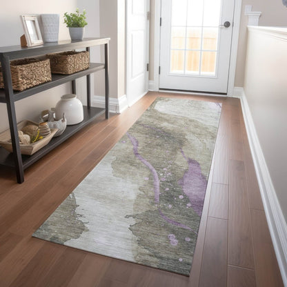 LOOMLAN Rugs Elithra Brown Washable Indoor-Outdoor Rug