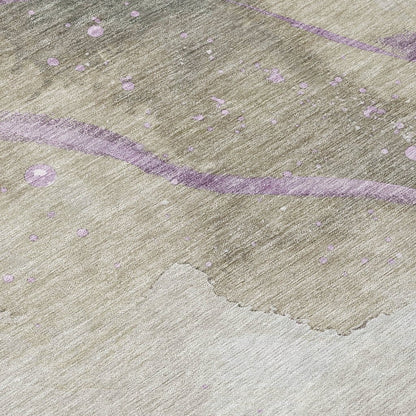 LOOMLAN Rugs Elithra Brown Washable Indoor-Outdoor Rug