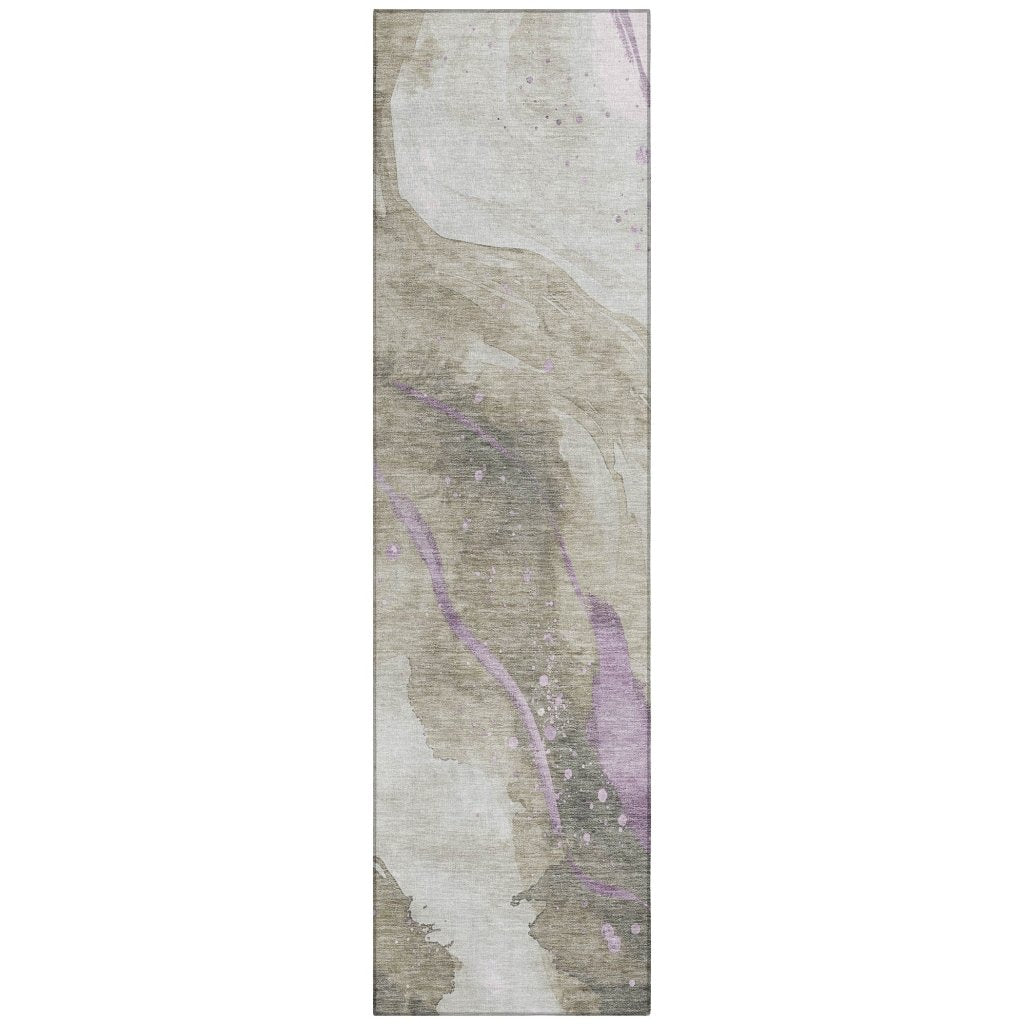 LOOMLAN Rugs Elithra Brown Washable Indoor-Outdoor Rug