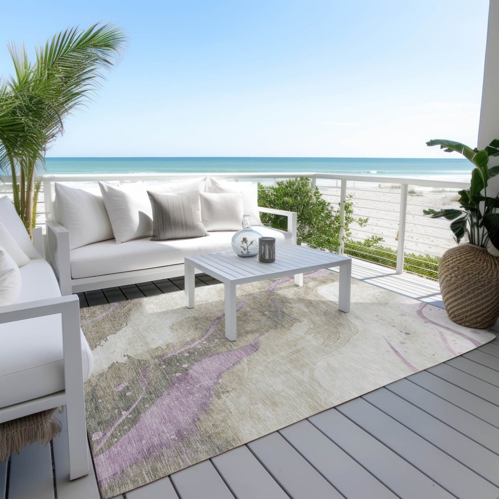 LOOMLAN Rugs Elithra Brown Washable Indoor-Outdoor Rug