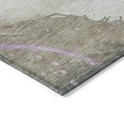 LOOMLAN Rugs Elithra Brown Washable Indoor-Outdoor Rug