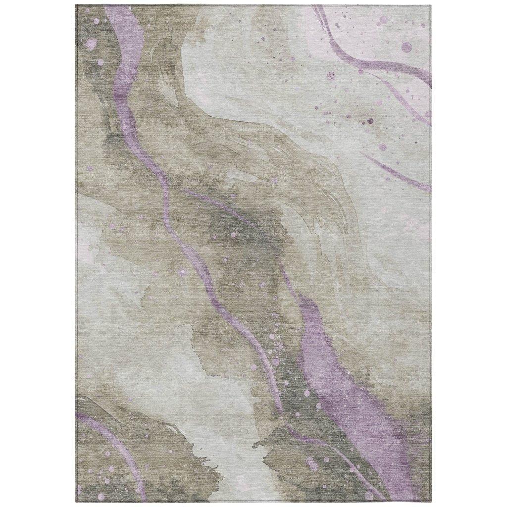 LOOMLAN Rugs Elithra Brown Washable Indoor-Outdoor Rug