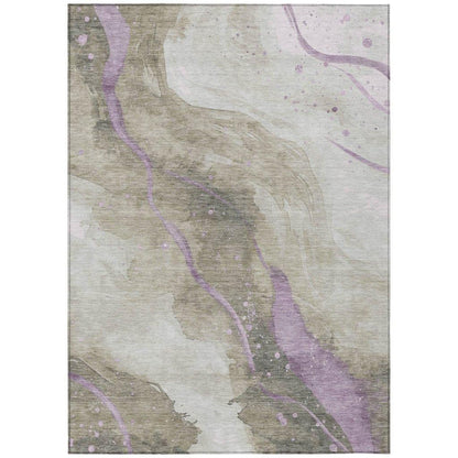 LOOMLAN Rugs Elithra Brown Washable Indoor-Outdoor Rug