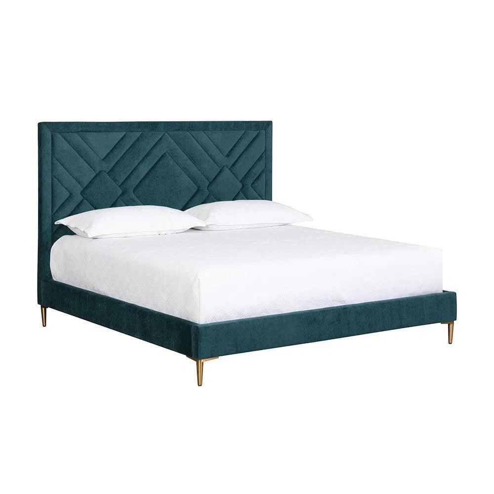 Elizio Fabric Mid-Century Styled Bed