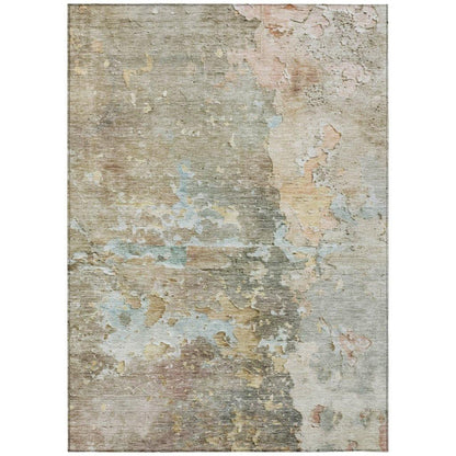 LOOMLAN Rugs Ellior Brown Washable Indoor-Outdoor Rug