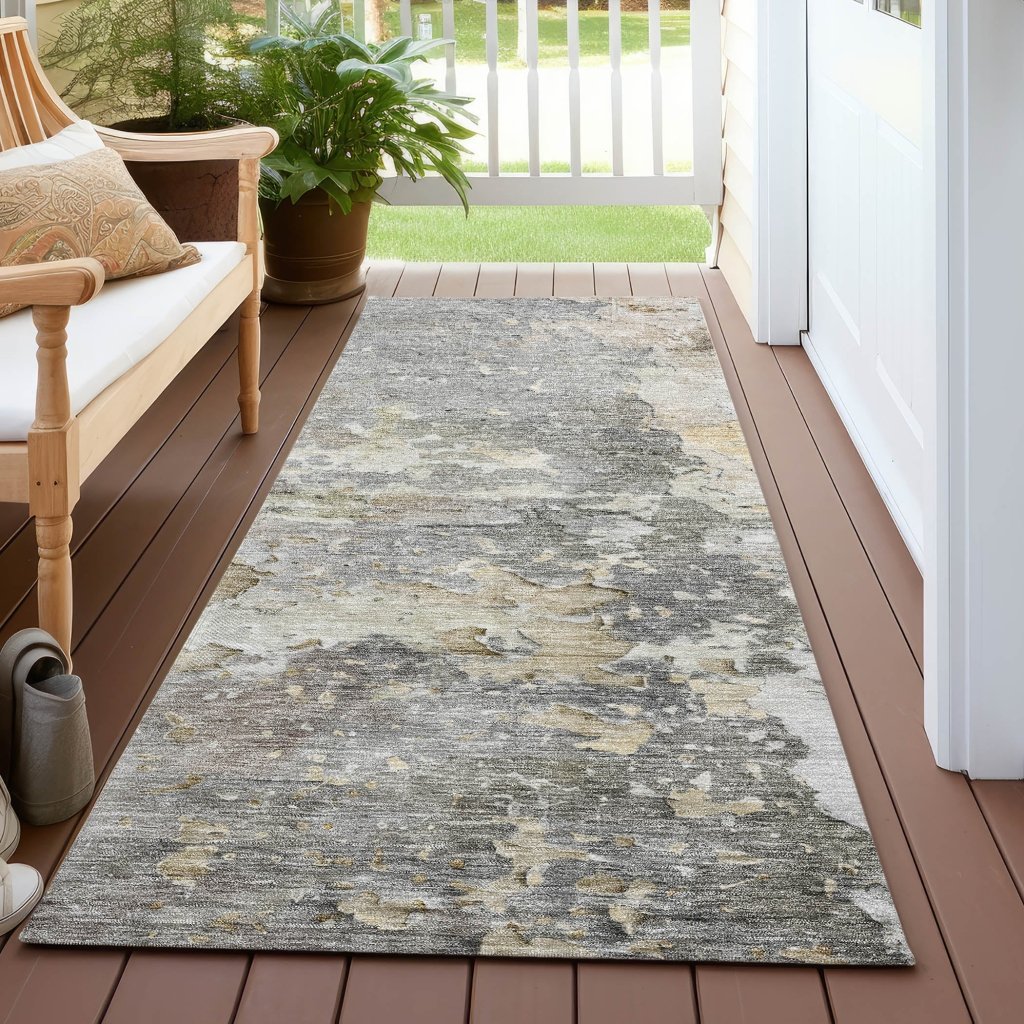 LOOMLAN Rugs Ellior Gray Washable Indoor-Outdoor Rug