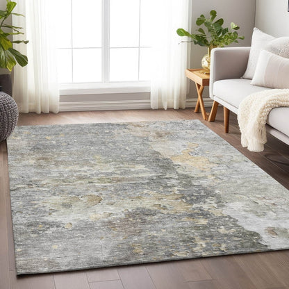LOOMLAN Rugs Ellior Gray Washable Indoor-Outdoor Rug
