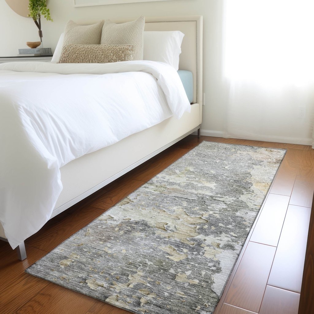 LOOMLAN Rugs Ellior Gray Washable Indoor-Outdoor Rug