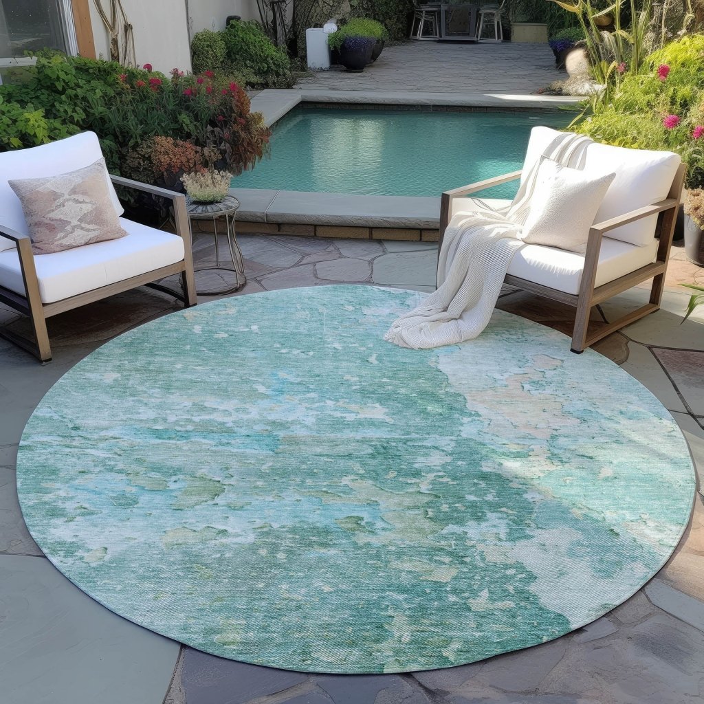 LOOMLAN Rugs Ellior Green Washable Indoor-Outdoor Rug