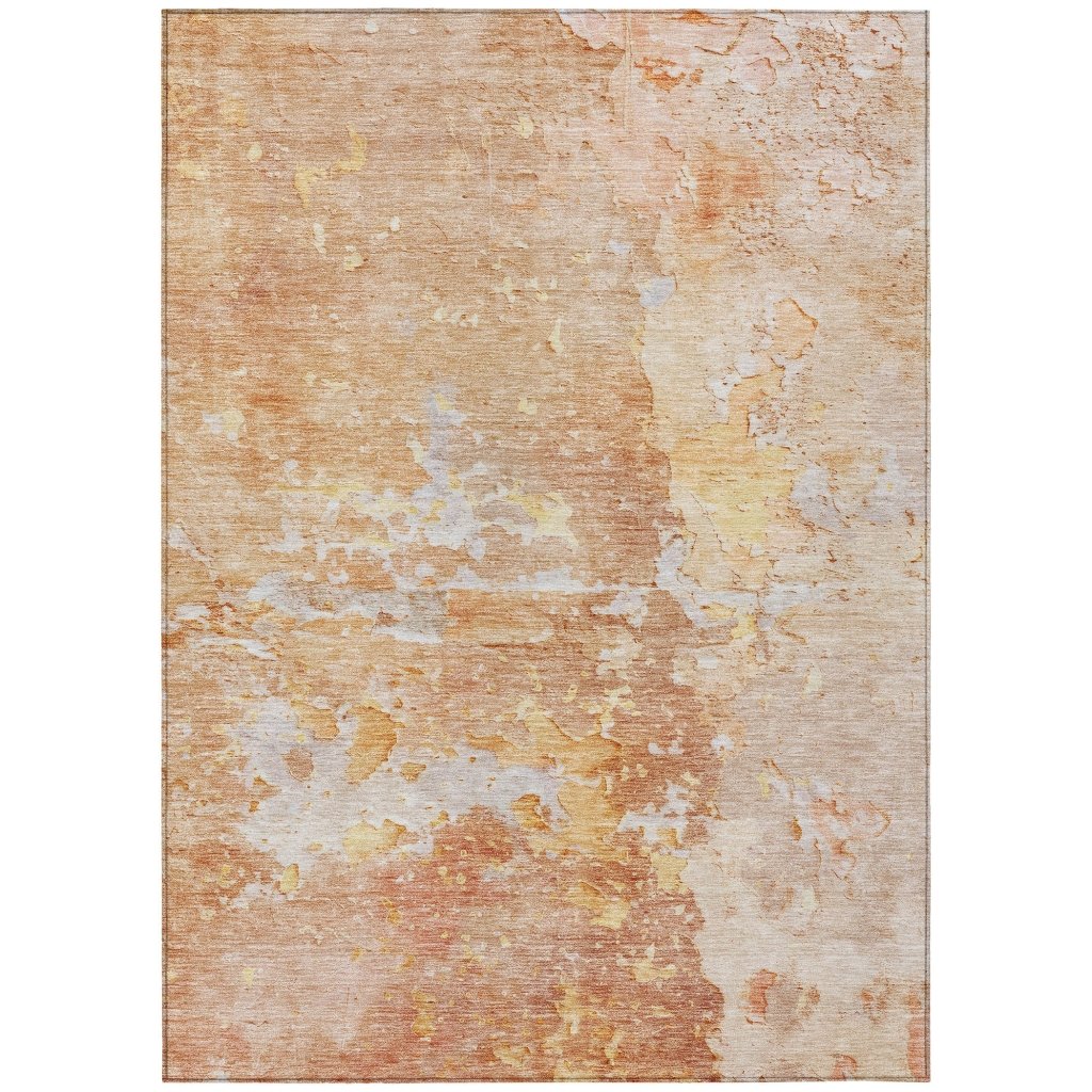 LOOMLAN Rugs Ellior Orange Washable Indoor-Outdoor Rug