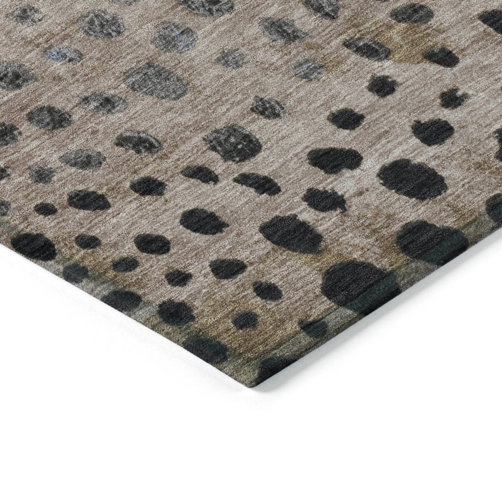 LOOMLAN Rugs Eloisia Brown Washable Indoor-Outdoor Rug
