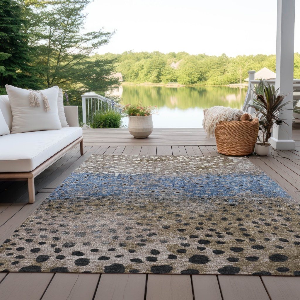 LOOMLAN Rugs Eloisia Brown Washable Indoor-Outdoor Rug
