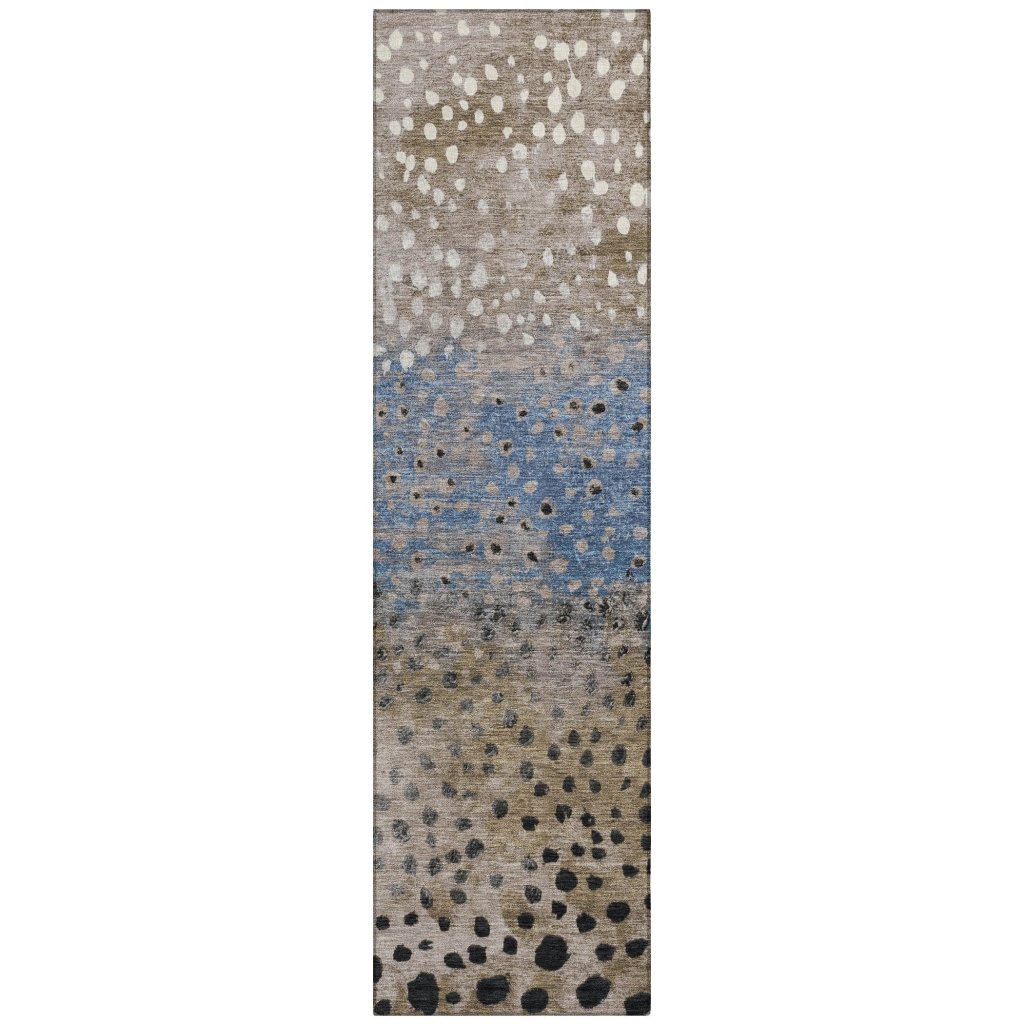 LOOMLAN Rugs Eloisia Brown Washable Indoor-Outdoor Rug