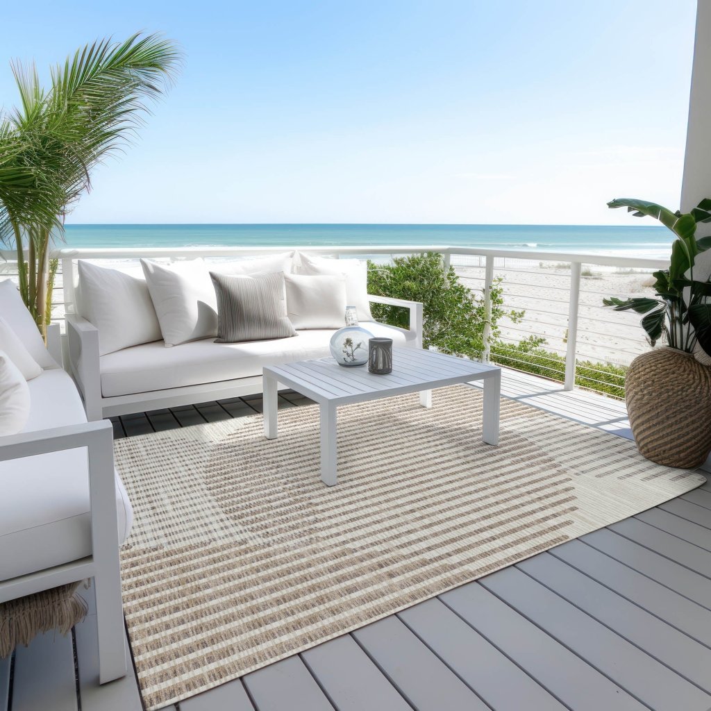 LOOMLAN Rugs Elowen Beige Washable Indoor-Outdoor Rug