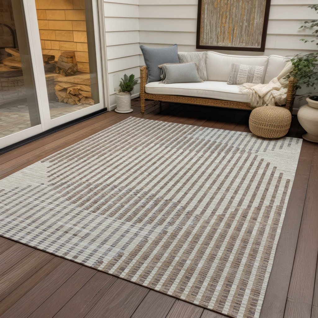 LOOMLAN Rugs Elowen Beige Washable Indoor-Outdoor Rug