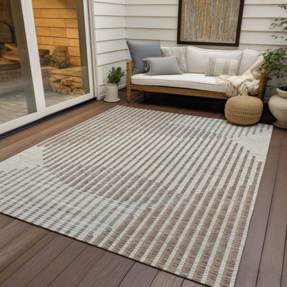 LOOMLAN Rugs Elowen Beige Washable Indoor-Outdoor Rug
