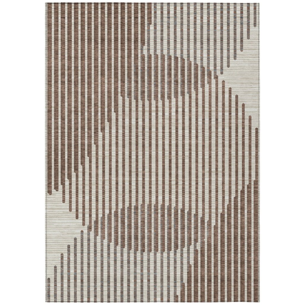LOOMLAN Rugs Elowen Brown Washable Indoor-Outdoor Rug