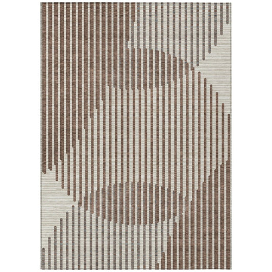 LOOMLAN Rugs Elowen Brown Washable Indoor-Outdoor Rug