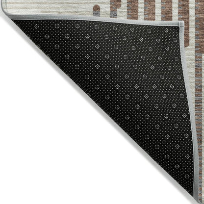 LOOMLAN Rugs Elowen Brown Washable Indoor-Outdoor Rug