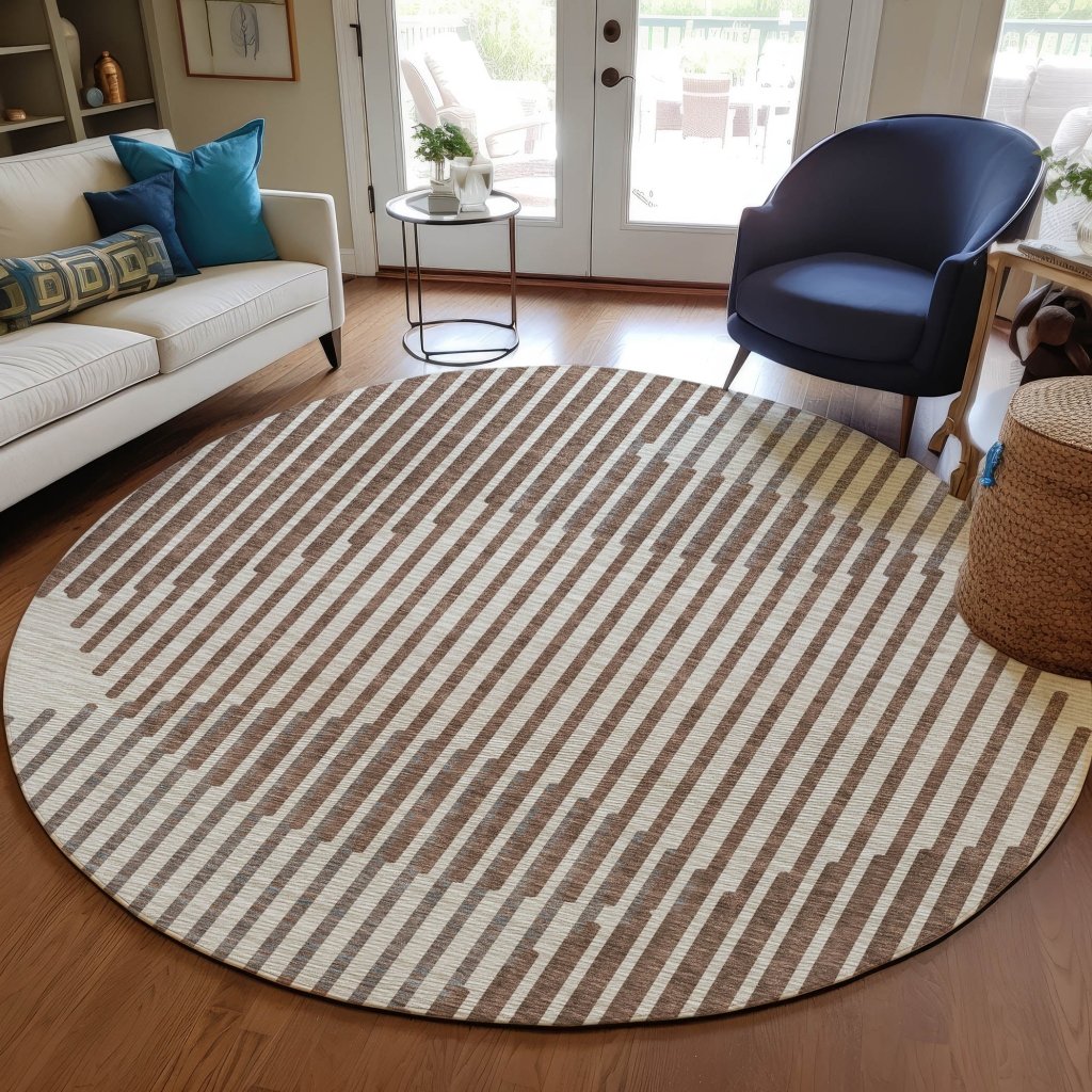 LOOMLAN Rugs Elowen Brown Washable Indoor-Outdoor Rug