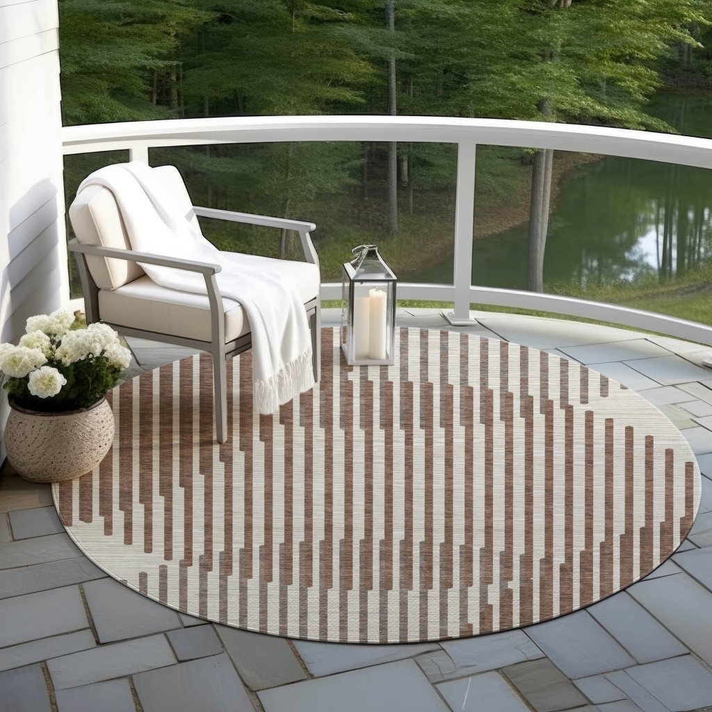 LOOMLAN Rugs Elowen Brown Washable Indoor-Outdoor Rug