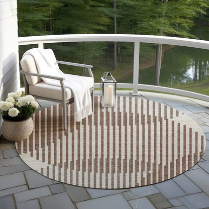 LOOMLAN Rugs Elowen Brown Washable Indoor-Outdoor Rug