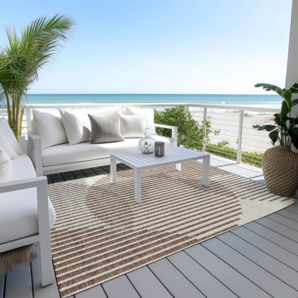 LOOMLAN Rugs Elowen Brown Washable Indoor-Outdoor Rug