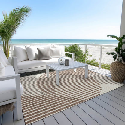 LOOMLAN Rugs Elowen Brown Washable Indoor-Outdoor Rug
