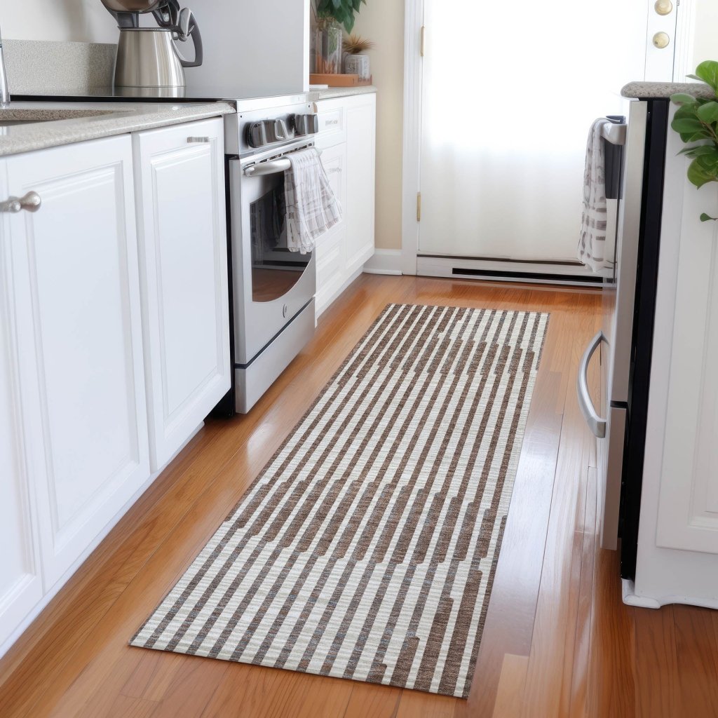 LOOMLAN Rugs Elowen Brown Washable Indoor-Outdoor Rug