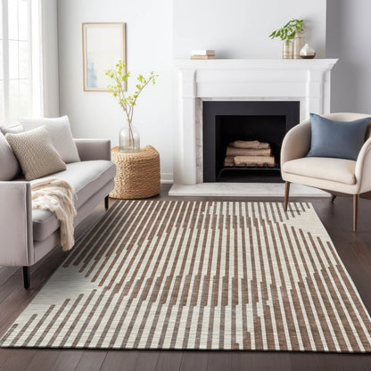 LOOMLAN Rugs Elowen Brown Washable Indoor-Outdoor Rug