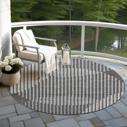 LOOMLAN Rugs Elowen Charcoal Washable Indoor-Outdoor Rug
