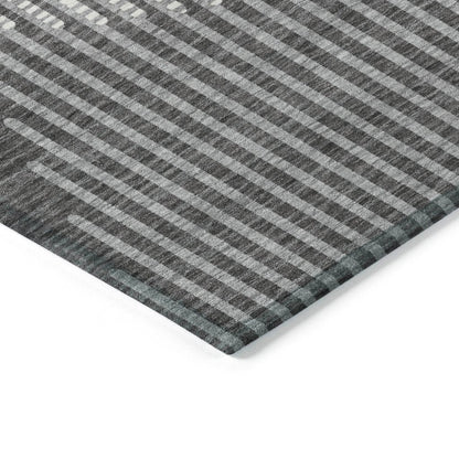 LOOMLAN Rugs Elowen Charcoal Washable Indoor-Outdoor Rug