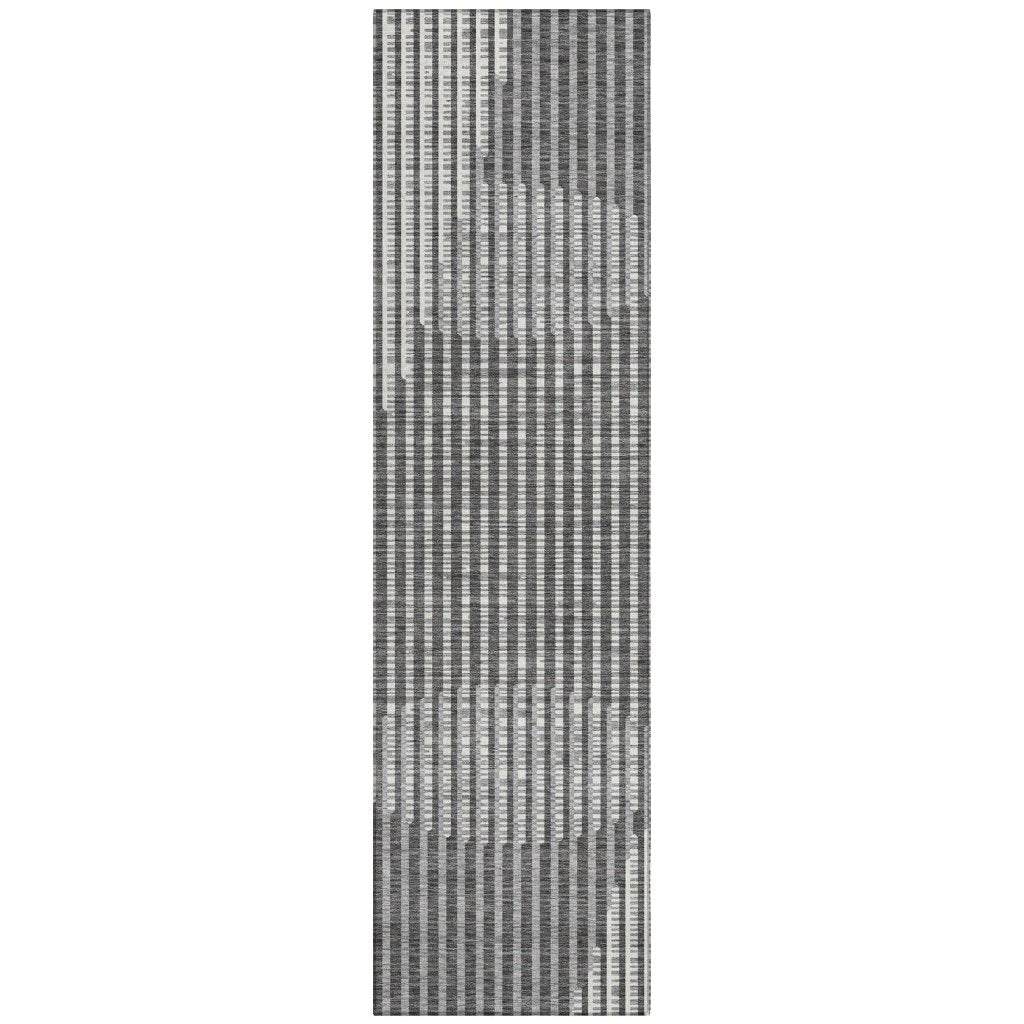 LOOMLAN Rugs Elowen Charcoal Washable Indoor-Outdoor Rug